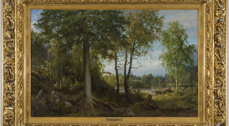 Ferdinand von Wrightin maalaus Leväsen maamieskoulu, 1884, öljy, Emil Aaltosen taidekokoelma, valokuva Petri Nuutinen.